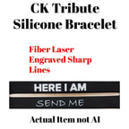 Engraved Silicone Bracelet: "Here I am" Scripture Wristband | Here I am