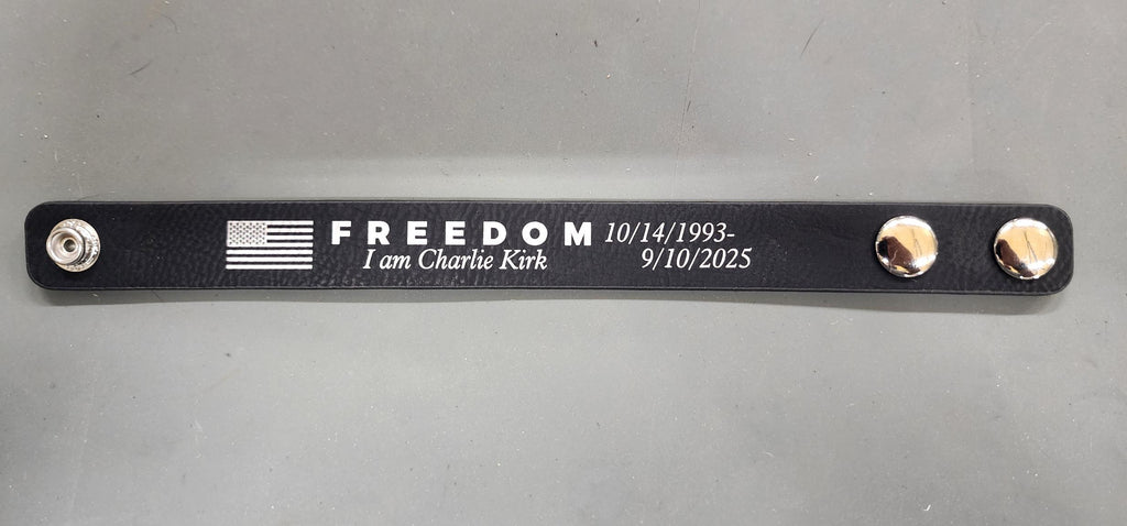 Leatherette Cuff Bracelet | Laser Engraved | “Work Harder Be Better” | Faith Family Country | Charlie Kirk Inspired | 10/14 Birthday Tribute