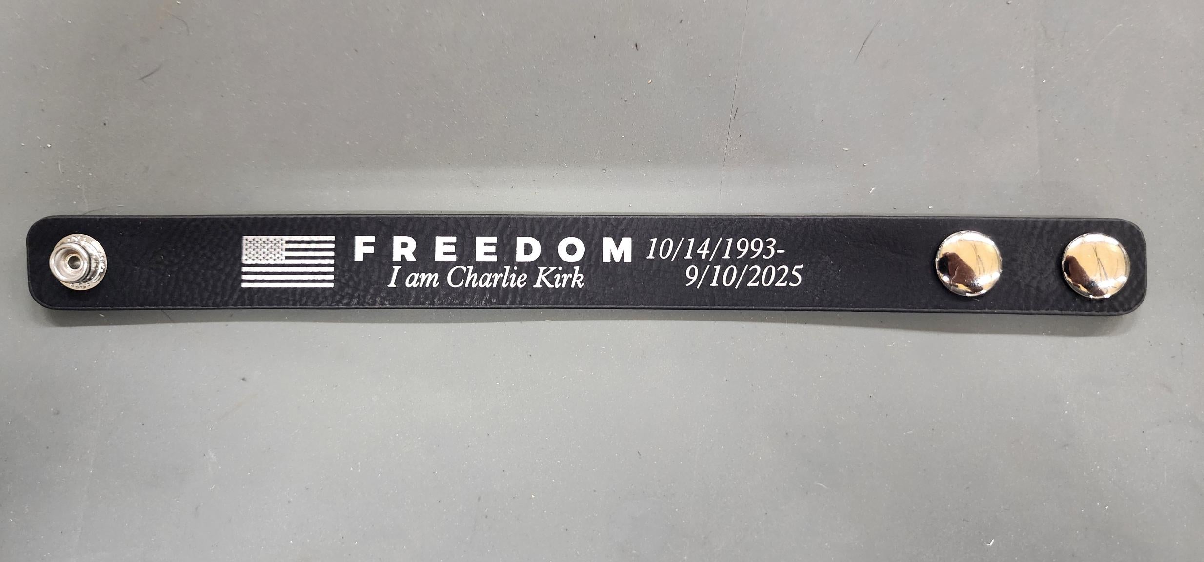 Leatherette Cuff Bracelet | Laser Engraved | “Work Harder Be Better” | Faith Family Country | Charlie Kirk Inspired | 10/14 Birthday Tribute