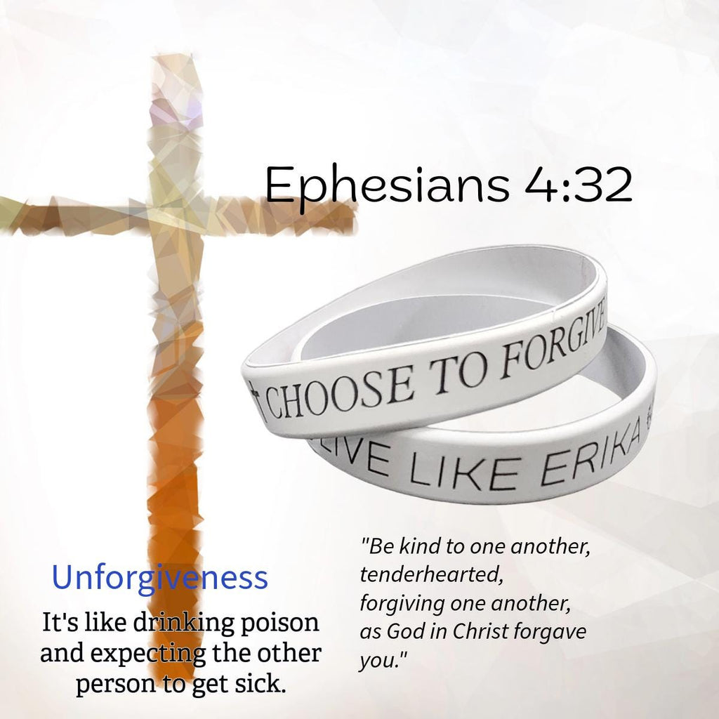 Choose to Forgive • Live Like Erika Silicone Bracelet | Inspirational Engraved Wristband | Memorial Faith Gift | Forgiveness Reminder