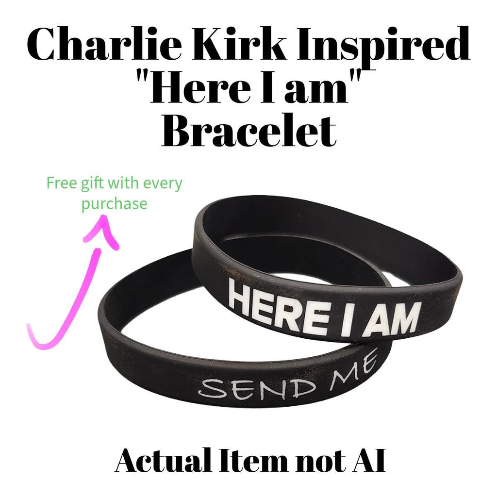 Engraved Silicone Bracelet: "Here I am" Scripture Wristband | Here I am
