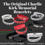 Laser EngravedRed Silicone Motivational Bracelet: Work Harder, Be Better - Charlie Kirk Signature | Work Harder