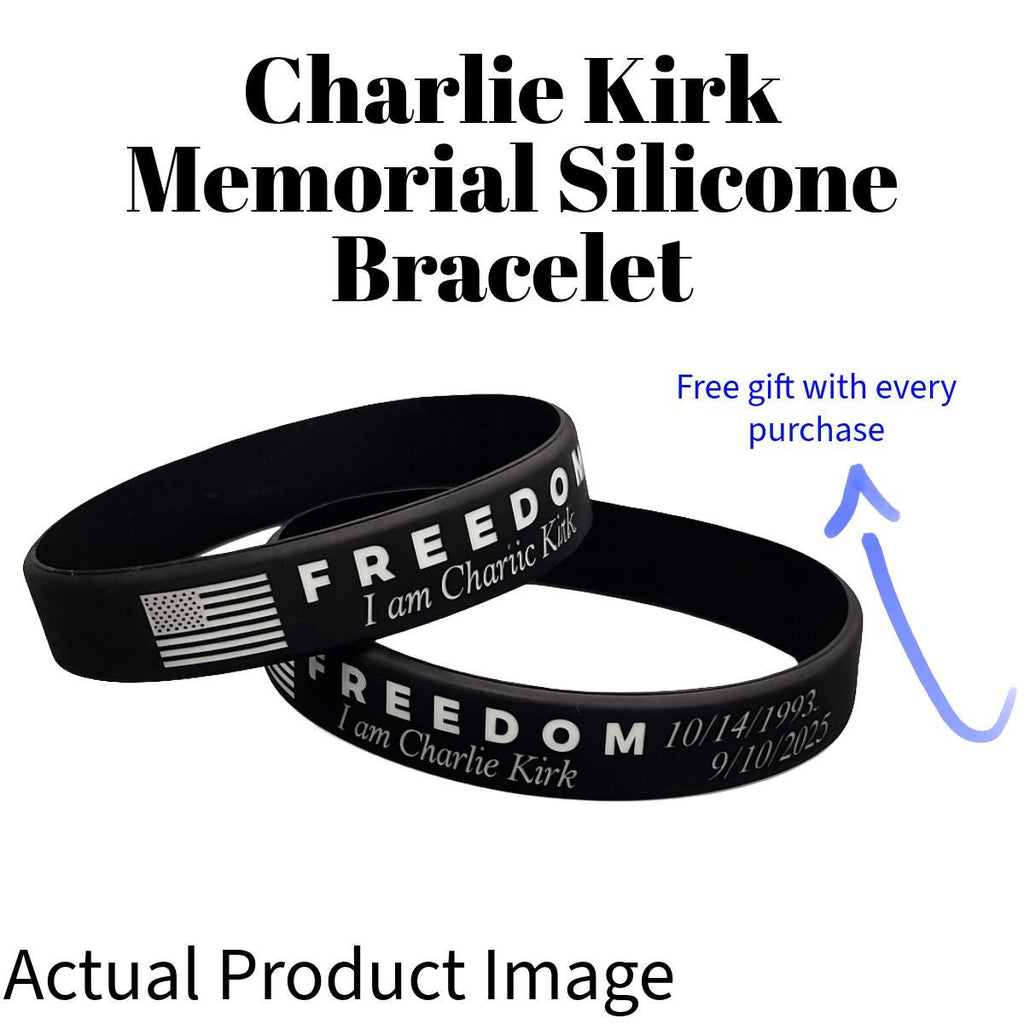 Laser Engraved "FREEDOM" Silicone Bracelet - Charlie Kirk Tribute, American Flag
