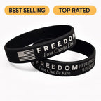 Laser Engraved "FREEDOM" Silicone Bracelet - Charlie Kirk Tribute, American Flag