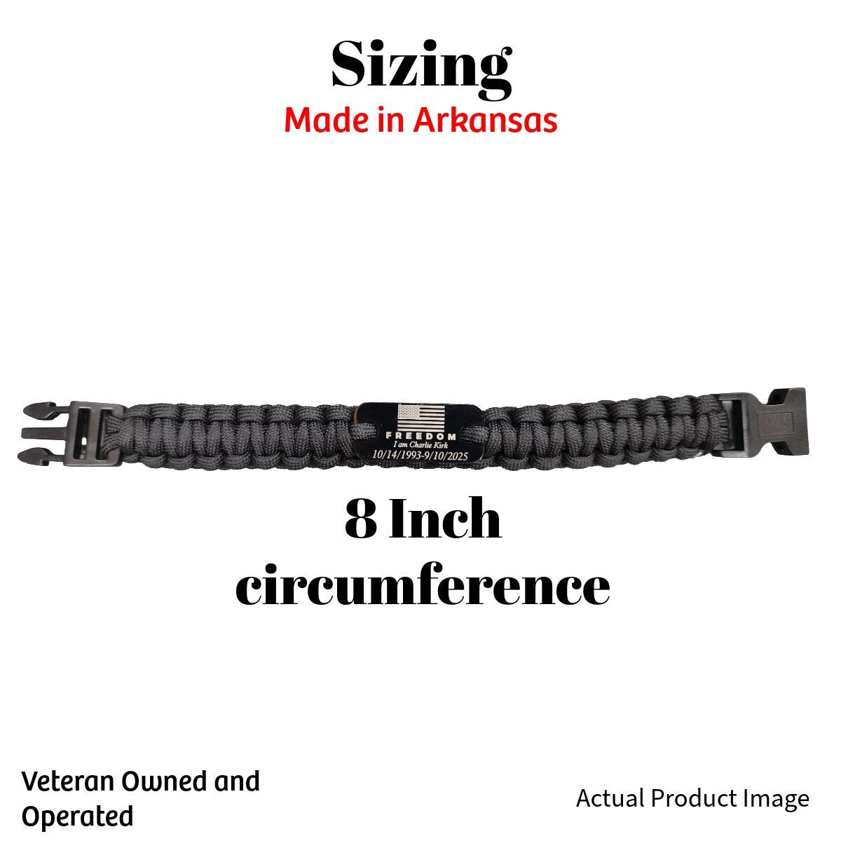 Freedom Paracord Bracelet – “I Am Charlie Kirk” Memorial Edition | American Flag Engraved Survival Band